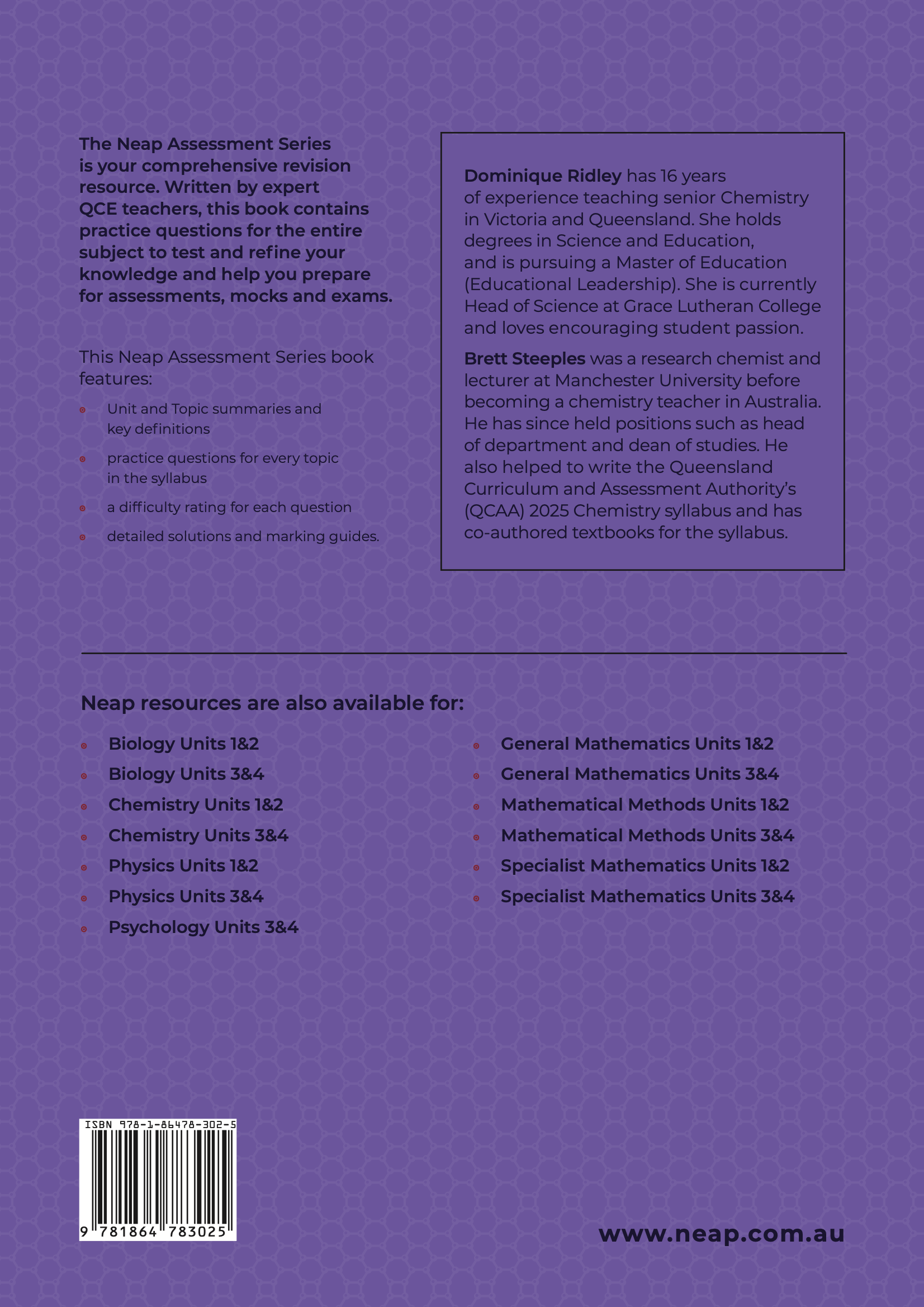 Neap Assessment Series: QCE Chemistry Units 3&4