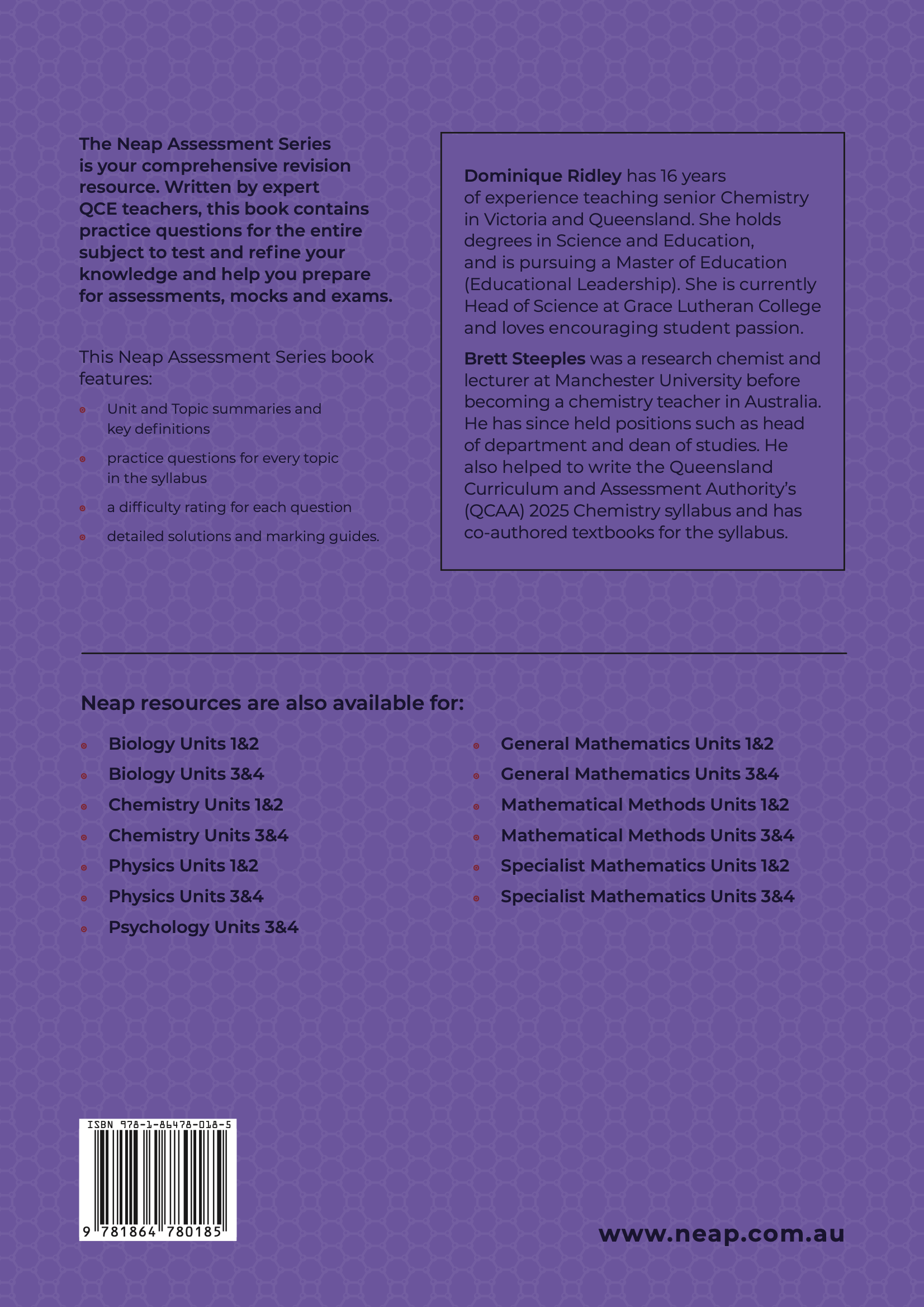 Neap Assessment Series: QCE Chemistry Units 3&4