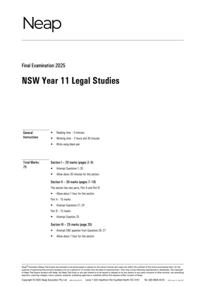 HSC Legal Studies Year 11 Trial Exams