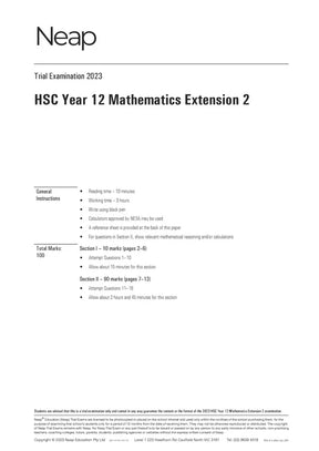 Neap Practice Exam Pack: HSC Year 12 Mathematics Extension 2 2026 Edition (3 Exams)