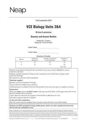 Neap Practice Exam Pack: VCE Biology Units 3&4 (3 Exams)