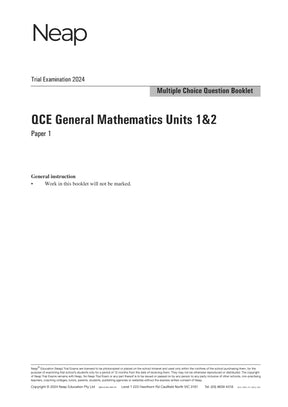 QCE General Mathematics Units 1&2 Trial Exams