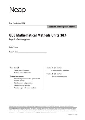 QCE Mathematical Methods Units 3&4 Trial Exams