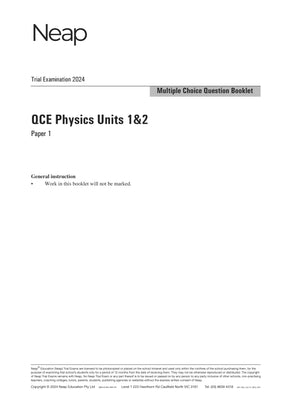 QCE Physics Units 1&2 Trial Exams